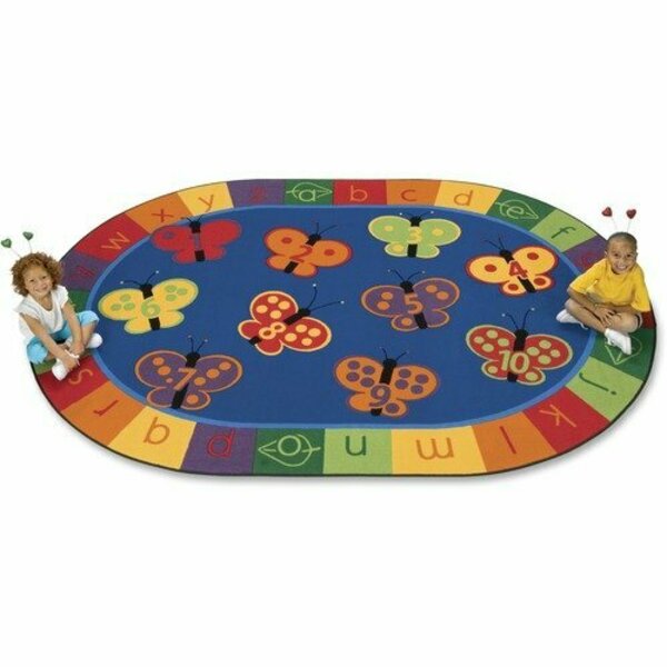 Carpets For Kids Butterfly Fun Rug, 123 ABC, Oval, 6ft 9inx9ft 5in, Multi CPT3506